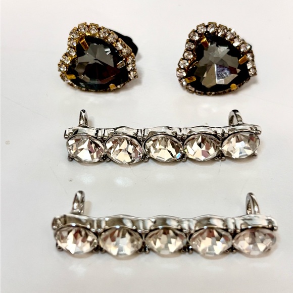 NEW - BE CHARMING - 4PC Shoe Charm Set: gemstone hearts and crystal decor bars!! - Picture 2 of 3